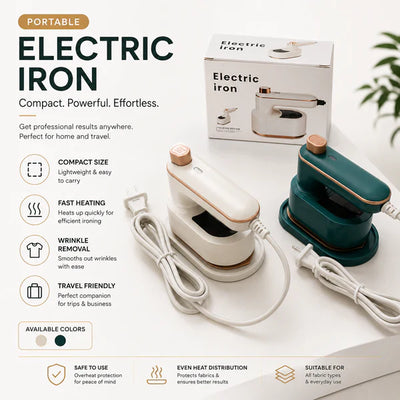 3 in 1 Electric Iron – Portable Travel Steam Iron for Quick & Efficient Wrinkle Removal