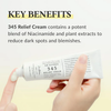 345 Relief Cream | Daily Face Moisturizer| Blemish Relief Care Soothing Recovery & Moisture with Niacinamide,Panthenol | Korean Vegan Skin Care for All Skin Types 1.7 Fl Oz